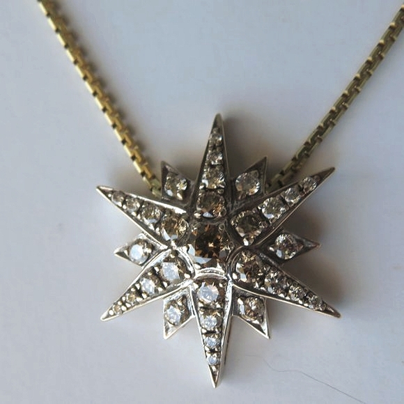 H. Stern 18K Gold Diamond Star Pendant With Yellow Gold Chain Necklace - Picture 13 of 16